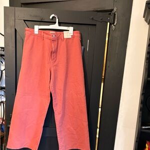 Rust High Rise Sailor Wide Leg Jeans